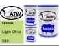 Preview: Nissan, Light Olive, 546: 500ml Lackdose + 500ml Klarlack + 250ml Härter - Set, von ATW Autoteile West.